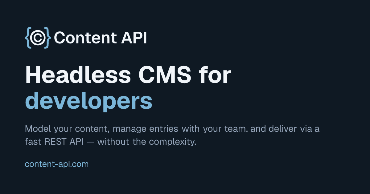Content API — app preview